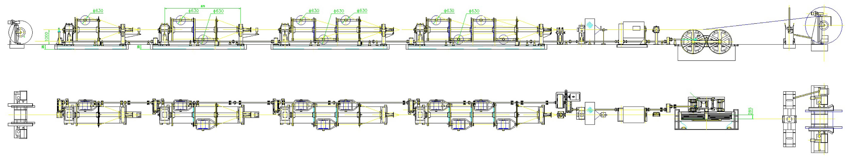 نقشه جانمایی ماشین استرندینگ سیارهای ماشین استرندینگ سیارهای JLY | ماشین سیم و کابل